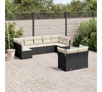 Lumanois Set de sofás de jardín 8 Piezas y Cojines ratán sintético Negro,Mobiliario,Muebles de jardín,78.1kg-3249985