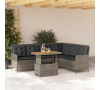 Lumanois Set de sofás de jardín con Cojines 2 pzas ratán sintético Gris,Mobiliario,Muebles de jardín,42kg-3262088