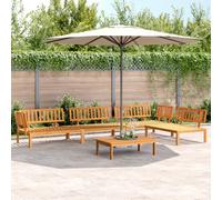 Lumanois Set de sofás de palets de jardín 5 pzas Madera Maciza de Acacia,Mobiliario,Muebles de jardín,Asientos de Exterior,Sofás de Exterior,67.4kg-3209438