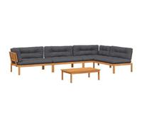 Lumanois Set de sofás de palets de jardín y Cojines 5 pzas Madera Acacia,Muebles de jardín,Sofás de Exterior,90.22kg-3209511