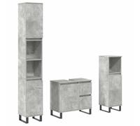 Lumanois Set Muebles de baño 2 Piezas Madera contrachapada Gris hormigón,Mobiliario,Muebles de baño,56.1kg-3324957