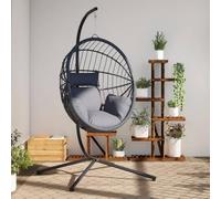 Lumanois Silla Colgante Huevo con Soporte ratán y Acero Gris Claro,Casa y jardín,Jardín,Artículos de Exterior,Balancines de jardín,21.8kg-4007406