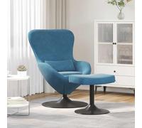 Lumanois Silla Huevo con Puff with Footstool Azul Terciopelo,Mobiliario,Sillas,Sillones,16.65kg-42002743