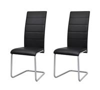 Lumanois Sillas de Comedor voladizas 2 Unidades Cuero sintético Negro,Mobiliario,Sillas,Sillas de Comedor,12.8kg-242289