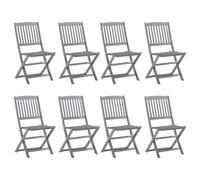 Lumanois Sillas de jardín Plegables 8 uds y Cojines Madera Maciza Acacia,Mobiliario,Asientos de Exterior,Sillas de jardín,39.4kg-3078291