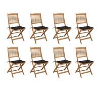 Lumanois Sillas de jardín Plegables 8 uds y Cojines Madera Maciza Acacia,Mobiliario,Asientos de Exterior,Sillas de jardín,39.4kg-3075120