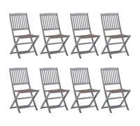 Lumanois Sillas de jardín Plegables 8 uds y Cojines Madera Maciza Acacia,Mobiliario,Asientos de Exterior,Sillas de jardín,39.4kg-3078298