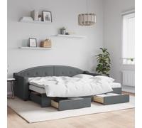 Lumanois Sofá Cama Nido con cajones Tela Gris Oscuro 80x200 cm,Mobiliario,Camas y somieres,62.41kg-3197580