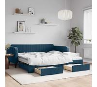 Lumanois Sofá Cama Nido con cajones Terciopelo Azul 100x200 cm,Mobiliario,Camas y somieres,67.06kg-3197141