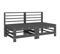 Lumanois Sofás centrales de jardín 2 uds Madera Maciza de Pino Gris,Mobiliario,Asientos de Exterior,Sofás modulares de Exterior,18.8kg-825641