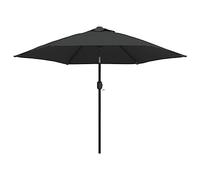 Lumanois Sombrilla de jardín con Luces LED Palo de Acero Antracita 300cm,Artículos de Exterior,Sombrillas,7kg-44511