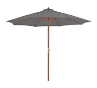 Lumanois Sombrilla de jardín con Palo de Madera Antracita 300 cm,Artículos de Exterior,Sombrillas,7.86kg-44495