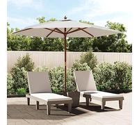 Lumanois Sombrilla de jardín con Poste de Madera Color Arena 299x240 cm,Artículos de Exterior,Sombrillas,5.5kg-363167