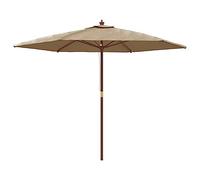 Lumanois Sombrilla de jardín con Poste de Madera Gris taupé 299x240 cm,Artículos de Exterior,Sombrillas,5.5kg-363170