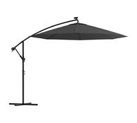 Lumanois Sombrilla voladiza con Luces LED y Poste Acero Antracita 300 cm,Artículos de Exterior,Sombrillas,16.15kg-44521