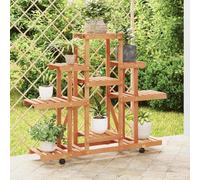 Lumanois Soporte de Flores con Ruedas Madera Maciza Abeto 110x25x101 cm,Casa y jardín,Jardín,Jardinería,Soportes para macetas,6.3kg-362852