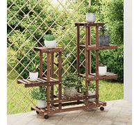 Lumanois Soporte de Flores con Ruedas Madera Maciza Abeto 95x25x101 cm,Casa y jardín,Jardín,Jardinería,Soportes para macetas,5.85kg-362863