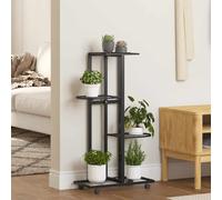Lumanois Soporte para Flores 4 Alturas y Ruedas Hierro Negro 44x23x80 cm,Casa y jardín,Jardín,Jardinería,Soportes para macetas,2.13kg-343115