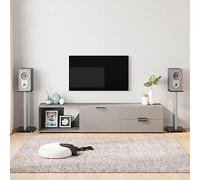 Lumanois Soportes Altavoces 2 ud Vidrio Templado Negro y Plata 3 pilares,Electrónica,Audio,Accesorios de Audio,Accesorios para Altavoces,Soportes para Altavoces,7.26kg-51807