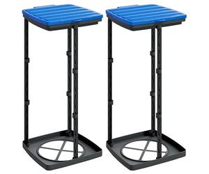 Lumanois Soportes para Bolsas de Basura 2 uds PP Negro y Azul 60 L, Casa y jardín Productos del hogar Contenedores de residuos Cubos de la Basura y papeleras, Negro, 1.56kg