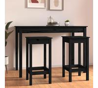 Lumanois Taburetes Altos 2 uds Madera Maciza de Pino Negro 40x40x78 cm,Mobiliario,Sillas,Sillas de Comedor,13.02kg-822141