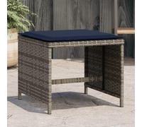 Lumanois Taburetes de jardín con Cojines 4 uds ratán PE Gris 40x40x35 cm,Mobiliario,Otomanas de Exterior,11.8kg-4007490
