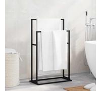 Lumanois Toallero de pie de Hierro Negro 48x24x78,5 cm, Casa y jardín Accesorios para el baño Toalleros, Negro, 2.08kg