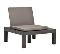 Lumanois Tumbona de Jardin con cojín plástico Gris Antracita,Mobiliario,Asientos de Exterior,Sillas de jardín,10.66kg-48826