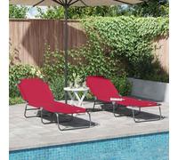 Lumanois Tumbona Plegable 2 pcs Rojo 188 x 57 x 86,5 cm Poliéster,Mobiliario,Asientos de Exterior,Tumbonas,9.55kg-42003148