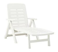 Lumanois Tumbona Plegable de plástico Blanco, Mobiliario Muebles de jardín Asientos de Exterior Tumbonas, Blanco, 12.55kg
