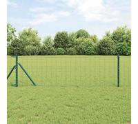Lumanois Valla con Poste Verde 0,4 x 25 m Acero y PVC,Vallas de jardín,Paneles de Vallas,14.84kg-3350331