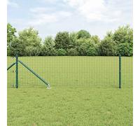 Lumanois Valla con Poste Verde 0,4 x 25 m Acero y PVC,Vallas de jardín,Paneles de Vallas,28.46kg-3350576