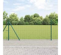 Lumanois Valla con Poste Verde 0,8 x 25 m Acero,Vallas de jardín,Paneles de Vallas,25.59kg-3350863