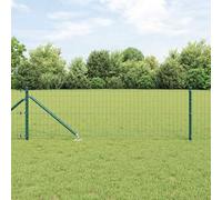 Lumanois Valla con Poste Verde 0,8 x 25 m Acero y PVC,Vallas de jardín,Paneles de Vallas,35.4kg-3350588