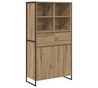 Lumanois Vitrina con cajón 2 pcs Roble Artesanal 81 x 36 x 150.5 cm,Mobiliario,Aparadores,48.08kg-3403039