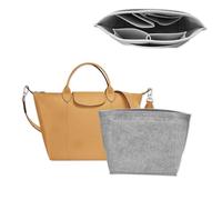 lumanothy Organizador de bolsos Shopper, organizador de bolsos con múltiples bolsillos, fieltro Longchamp Organizador para Longchamp, polene, mommy bag, bolsa de la compra, Gris Claro, S