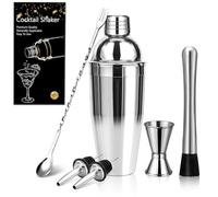 Lumanothy Set de coctelera 6 Piezas, Kit de cóctel de Acero Inoxidable 750 ml con Tarjetas de Recetas y Accesorios, Set de Bartender para casa, Bar y Fiestas