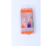 Lumar 90608 Velas Cilindrica Naranja, Paquete de 4