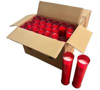 Lumar Velón Extra Largo Rojo con Salvia, Vela Cilíndrica de 26 cm de Alto, Duración 11 Días, Fabricado en España, Cera de Abejas Natural, Combustión Limpia