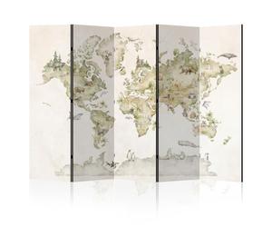 LUMASOUL Biombo divisor de habitación, impreso por un lado, 225x172 cm, mapa del mundo 0