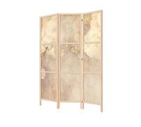 LUMASOUL Biombo Separador de Ambientes Unilateral - en Estilo Japonés - Biombos Separadores de 3 Paneles - Biombos Decorativos para Divisor Ambientes - Motivo Flores - 135x172 cm