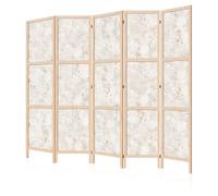 LUMASOUL Biombo Separador de Ambientes Unilateral - en Estilo Japonés - Biombos Separadores de 5 Paneles - Biombos Decorativos para Divisor Ambientes - Motivo Fondos de Pantalla y Motivos - 225x172cm