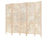 LUMASOUL Biombo Separador de Ambientes Unilateral - en Estilo Japonés - Biombos Separadores de 5 Paneles - Biombos Decorativos para Divisor Ambientes - Motivo Fondos de Pantalla y Motivos - 225x172cm