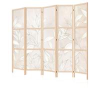LUMASOUL Biombo Separador de Ambientes Unilateral - en Estilo Japonés - Biombos Separadores de 5 Paneles - Biombos Decorativos para Divisor Ambientes - Motivo Naturaleza - 225x172 cm