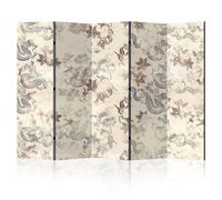 LUMASOUL Biombo Separador de Ambientes Unilateral - Japonés Motivo - Biombos Separadores de 5 Paneles - Biombos Decorativos para Divisor Ambientes - Asiático 225x172 cm