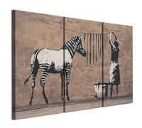 LUMASOUL Cuadros Decoracion Salon Modernos - Decoración Pared Banksy Motivo - Cuadros Decorativos con marcos de madera y telares Salón y dormitorio - 120x80 cm