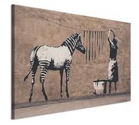 LUMASOUL Cuadros Decoracion Salon Modernos - Decoración Pared Banksy Motivo - Cuadros Decorativos con marcos de madera y telares Salón y dormitorio - 120x80 cm