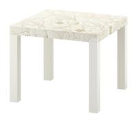 LUMASOUL Mesa Auxiliar con Motivo Decorativo - Flores Mesa de Centro 55 x 55 x 45 cm