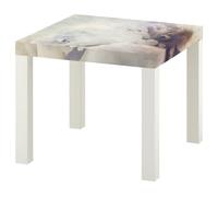 LUMASOUL Mesa Auxiliar con Motivo Decorativo - Flores Mesa de Centro 55 x 55 x 45 cm