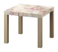 LUMASOUL Mesa Auxiliar con Motivo Decorativo - Flores Mesa de Centro 55 x 55 x 45 cm